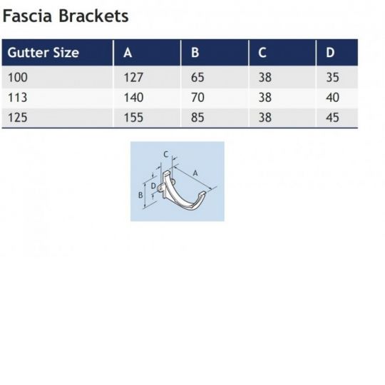 Alumasc 150mm (6")Half Round Cast Aluminium Gutter Fascia Bracket - Textured Black
