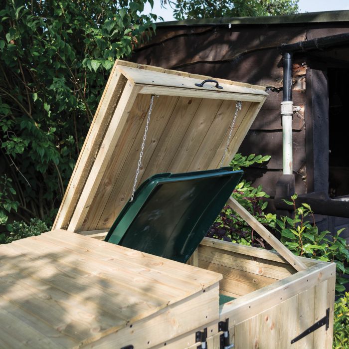 Large Outdoor Wooden Bin Storage Unit