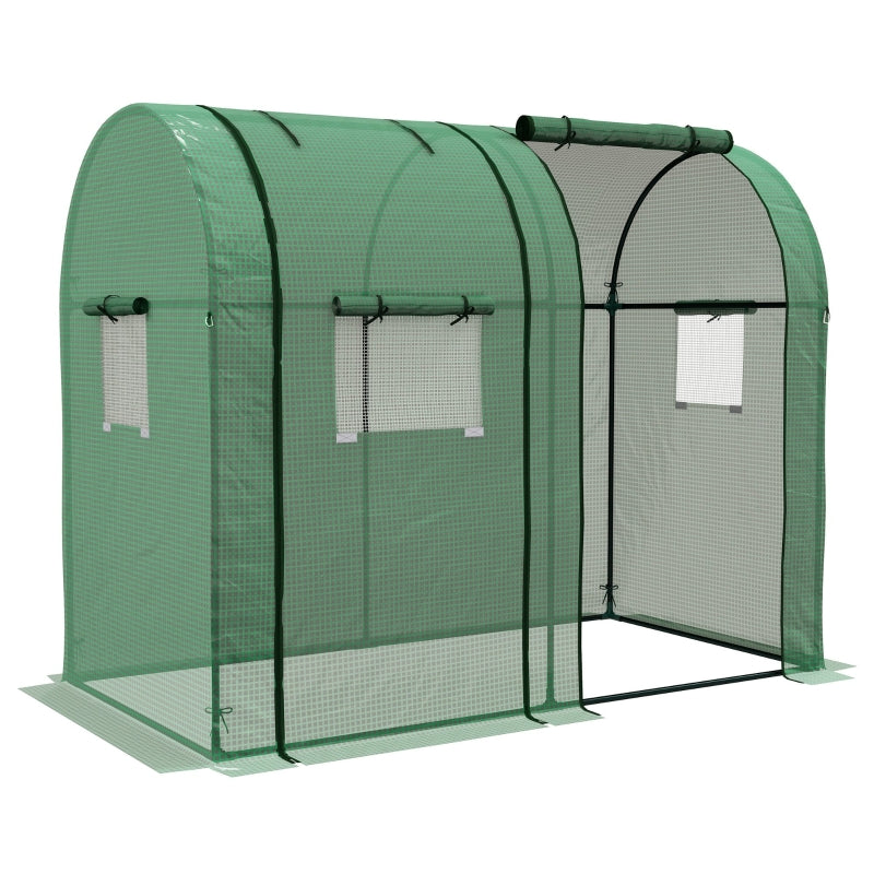 Green Tomato Growhouse with Roll-up Doors and Mesh Windows, Portable Indoor/Outdoor Greenhouse, 185 x 94 x 150cm