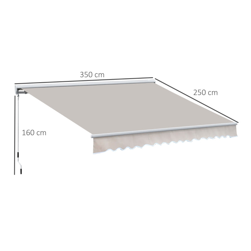 Outsunny 2.95Lx2.5M Retractable Manual/Electric Awning-Cream White/White