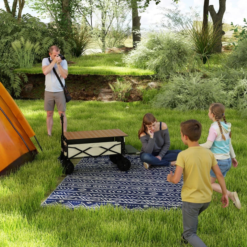 Reversible Waterproof Outdoor Rug 182x274cm - Plastic Straw Mat for Garden, Beach, Camping