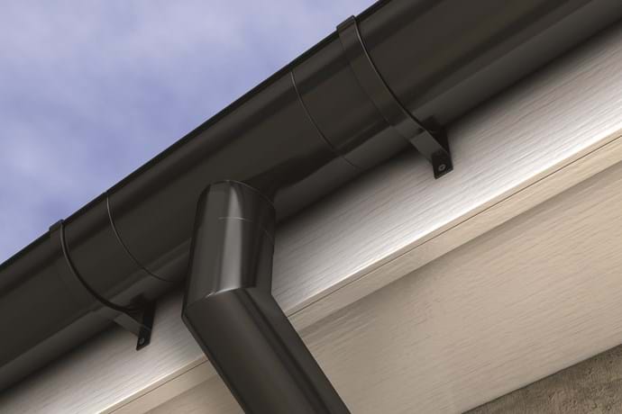150mm SnapFix Extruded Aluminium Gutter 3m - RAL 8016M