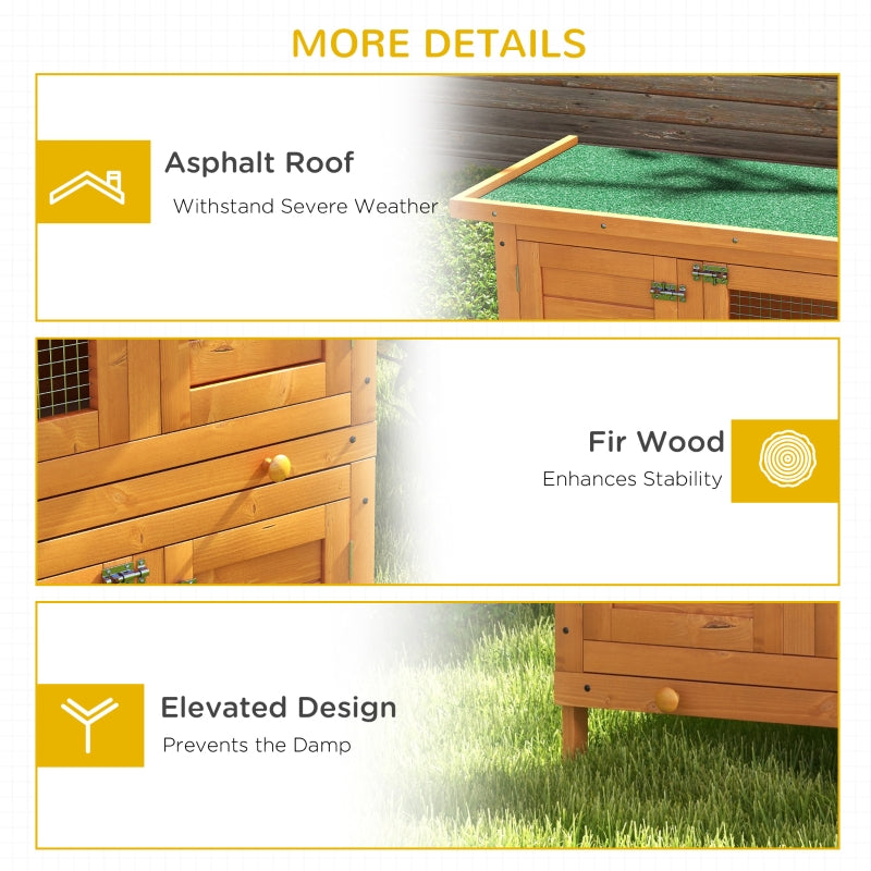 Double Tier Wooden Rabbit Hutch - Large 2-Tier Home for Rabbits & Guinea Pigs - Pet Lovers Choice, Natural Design