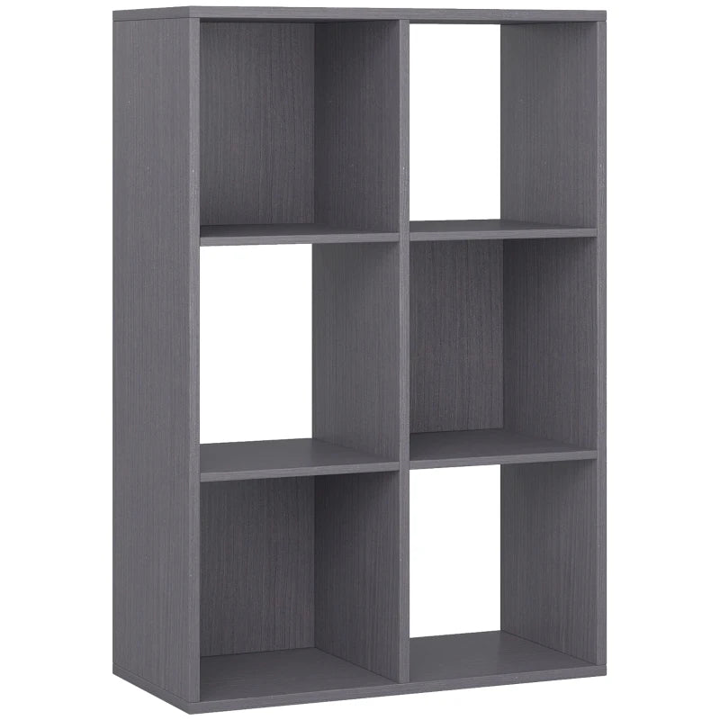 Stylish 6-Cube Bookshelf in Grey - Modern Storage Solution for Home or Office, Perfect for Organizing Books and Decor