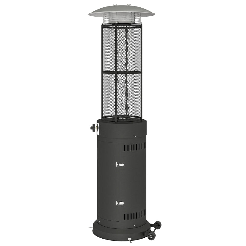 11KW Freestanding Gas Patio Heater - Adjustable Outdoor Propane Heater with Wheels & Tip-Over Switch