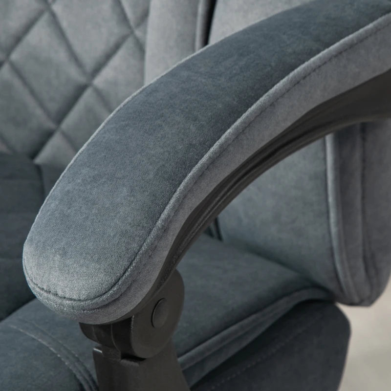 Vinsetto Heated Reclining Massage Office Chair with Adjustable Height & Footrest - Dark Grey Ergonomic Computer Chair