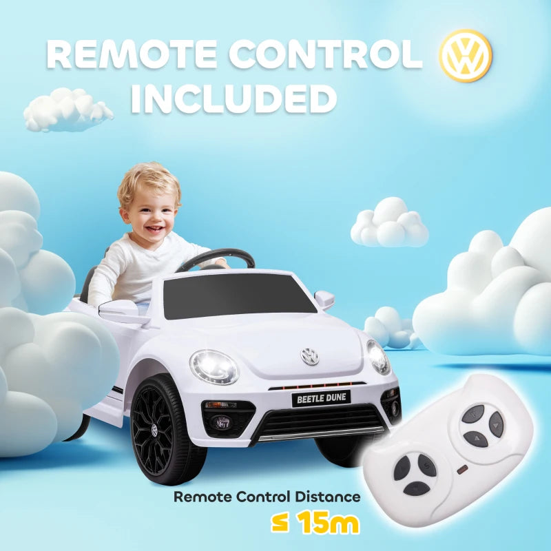 Licensed Volkswagen Beetle 12V Ride On Car with Remote Control and Suspension Wheels