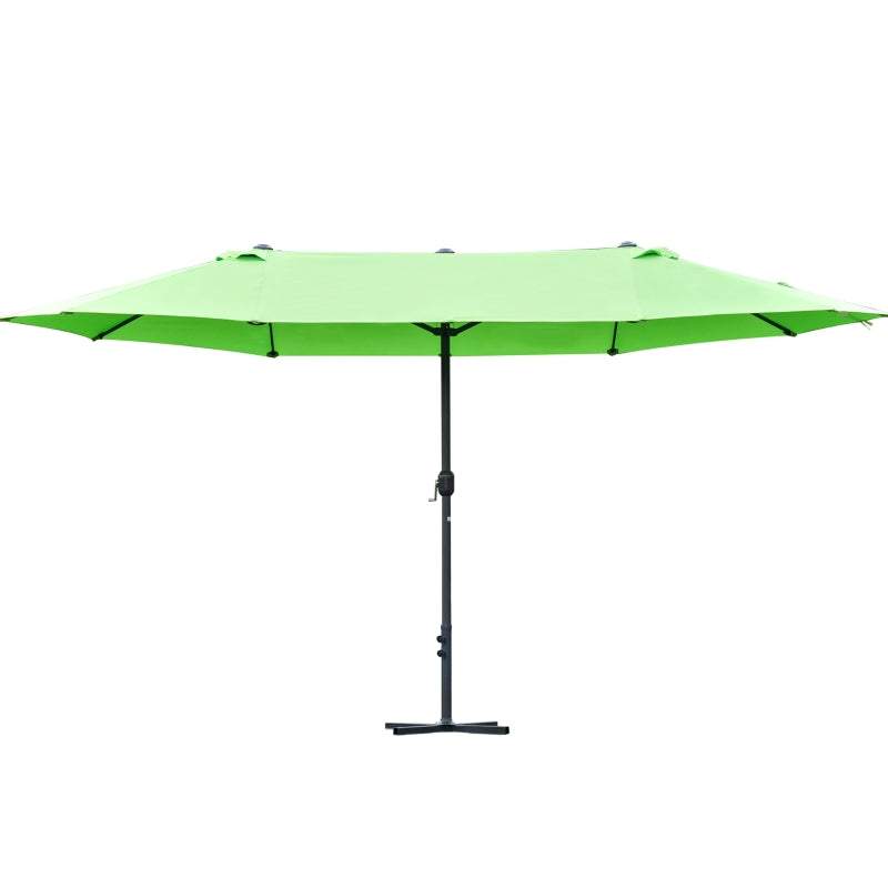 Green Double-sided Crank Sun Umbrella Canopy - 4.6M