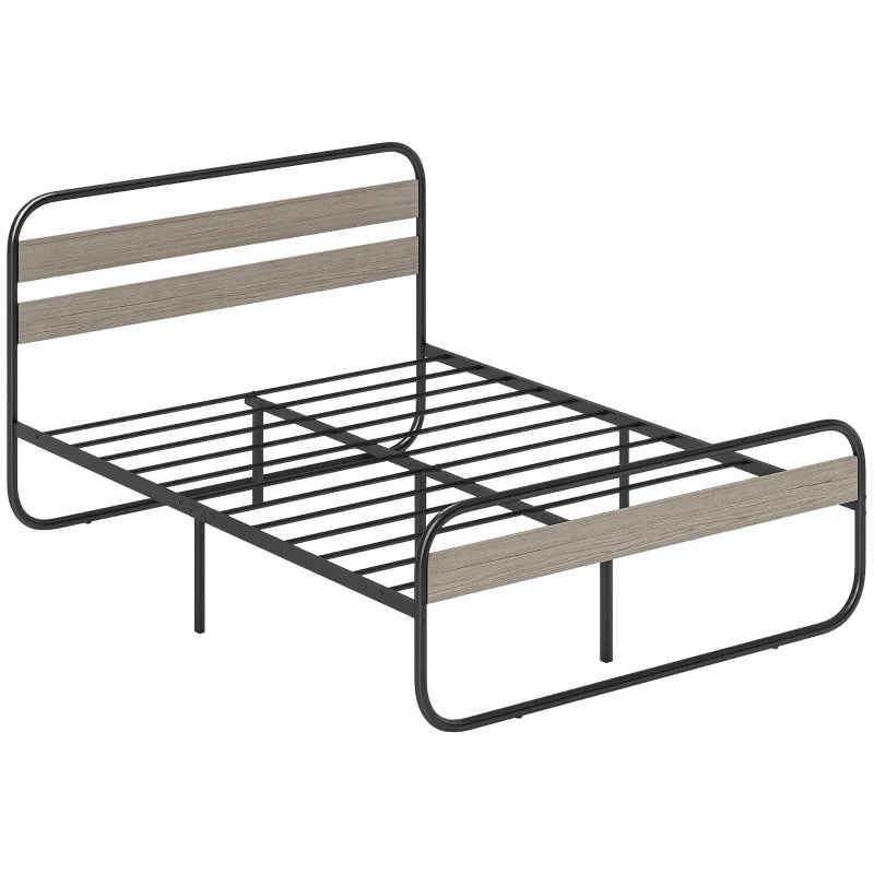 King Size Black Steel Industrial Bed Frame - Sturdy, Modern Design for Ultimate Comfort and Style in Your Bedroom