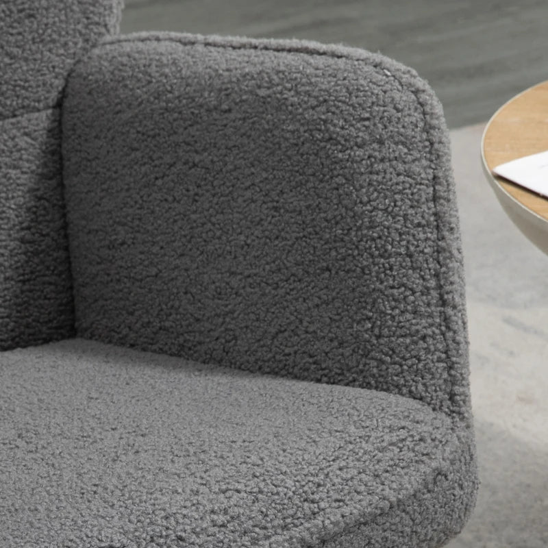 Berber Fleece Nursery Glider Rocker for Nursing, Wingback Rocking Chair in Dark Grey for Living Room