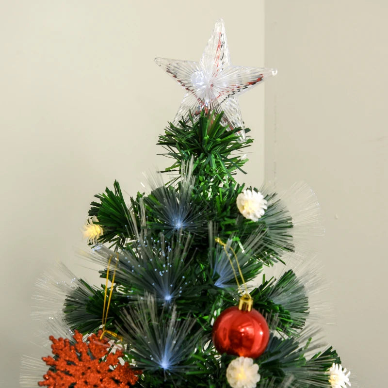 6ft Pre-Lit White Artificial Christmas Tree with 230 LEDs & Star Topper - Full Bodied Seasonal Decoration for Home