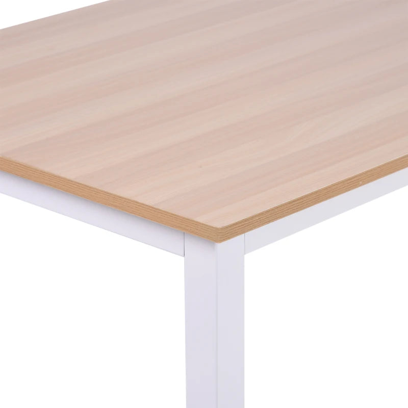 Modern White Computer Desk 120x60cm - Stylish Writing Table Workstation for Home Office & Study with Metal Frame, Easy Assembly