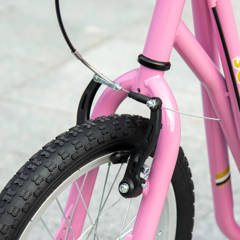 Pink Kids Scooter for Teens - 16" Front Wheel, Adjustable Handlebar, Dual Brakes & Kick Stand - Ages 5+