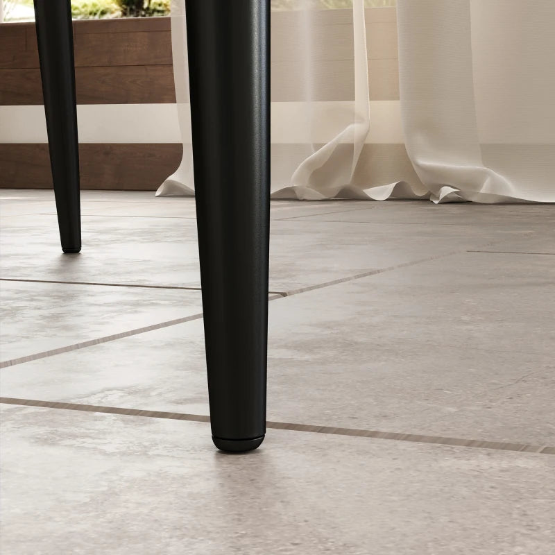 Set of 4 Modern Quilted PU Leather Dining Chairs with Metal Frame - Stylish Grey Home Seating for Executive Dining