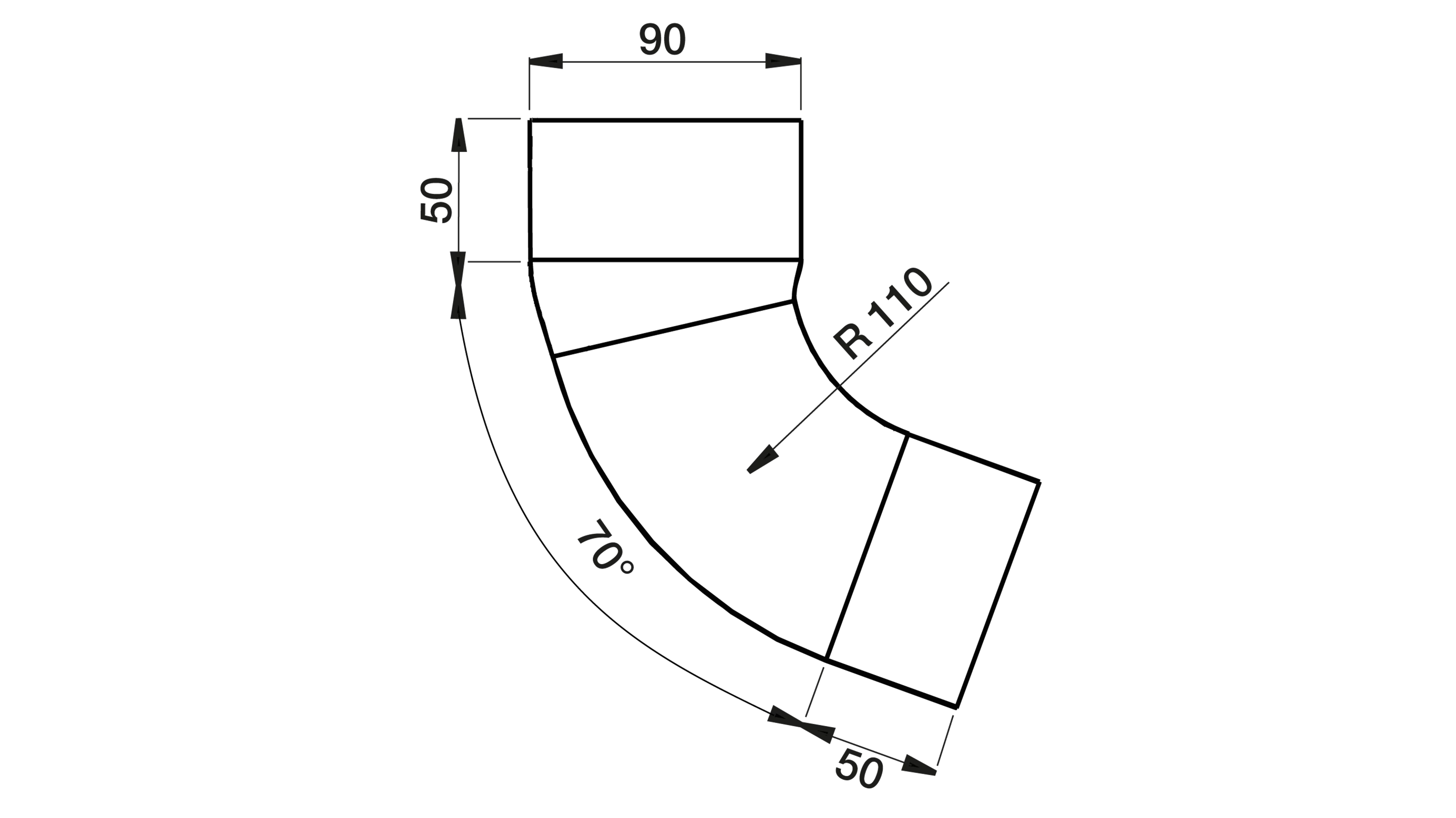 Lindab Copper 70 Degree Pipe Bend With Socket