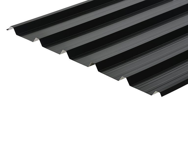 32/1000 Box Profile Polyester Paint Coated 0.7mm Metal Roof Sheet Black