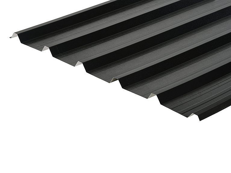 32/1000 Box Profile PVC Plastisol Coated 0.7mm Metal Roof Sheet Black