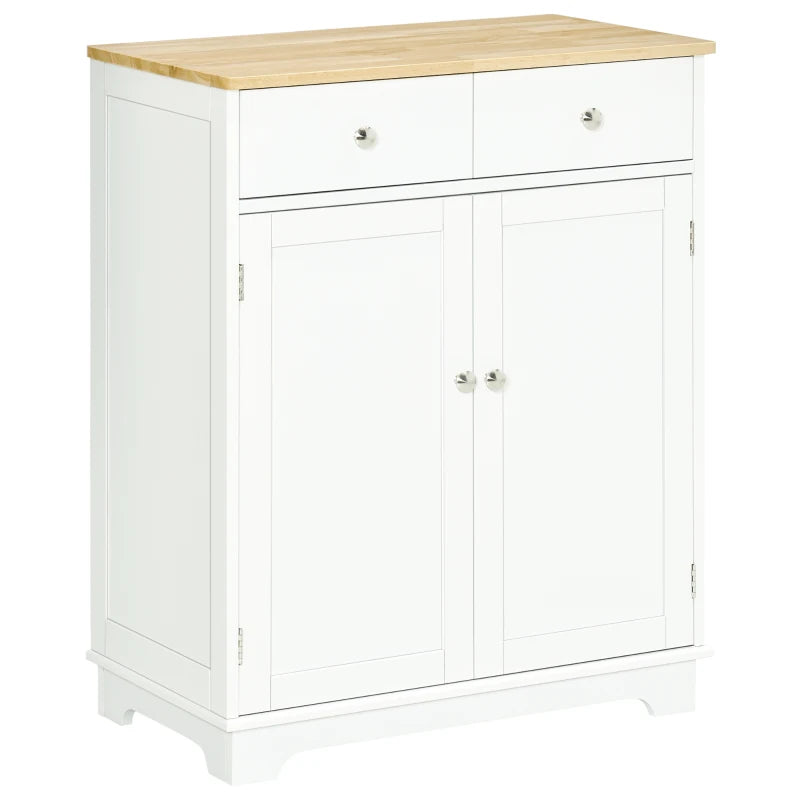 Multi-Use Kitchen Floor Cabinet with Solid Wood Top, Adjustable Shelf & Drawer - Ideal Sideboard for Dining Room & Hallway