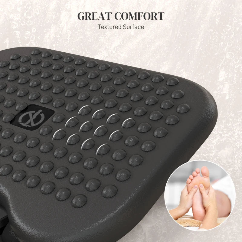 Adjustable Height & Angle Footrest - Ergonomic Tilting Platform for Home Office - Black Foot Rest for Comfort & Support