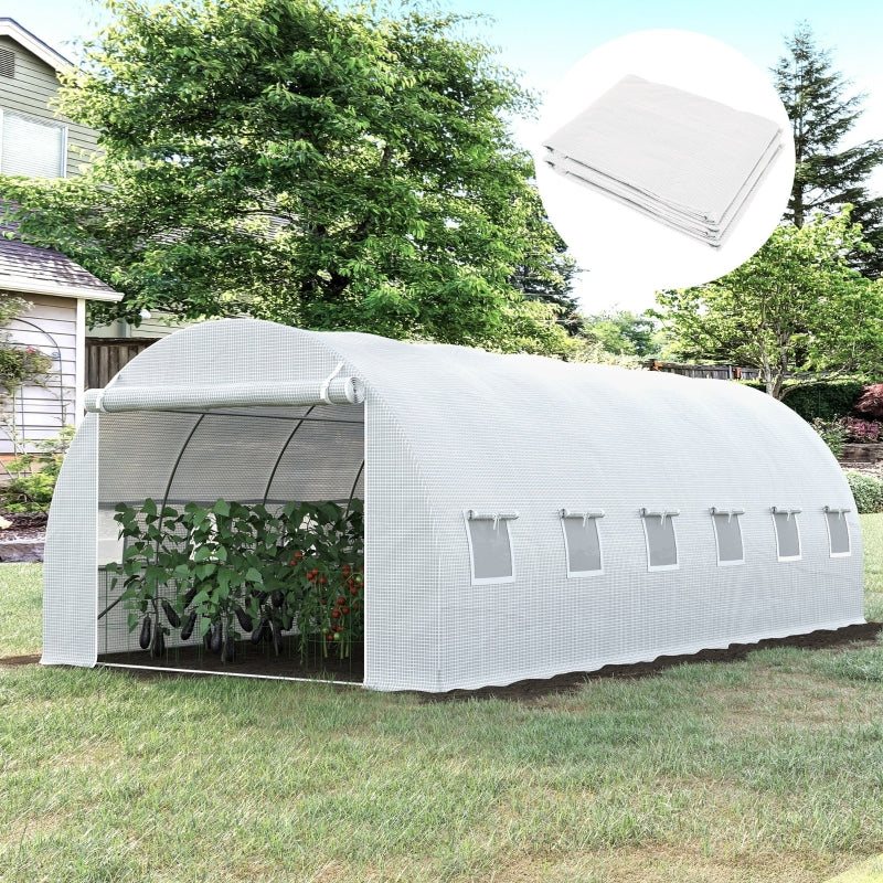 Greenhouse Winter Cover 6x3m White PE with Windows & Door