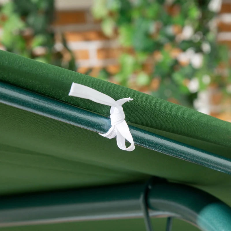 Green 3-Seat Garden Swing Chair with Adjustable Canopy