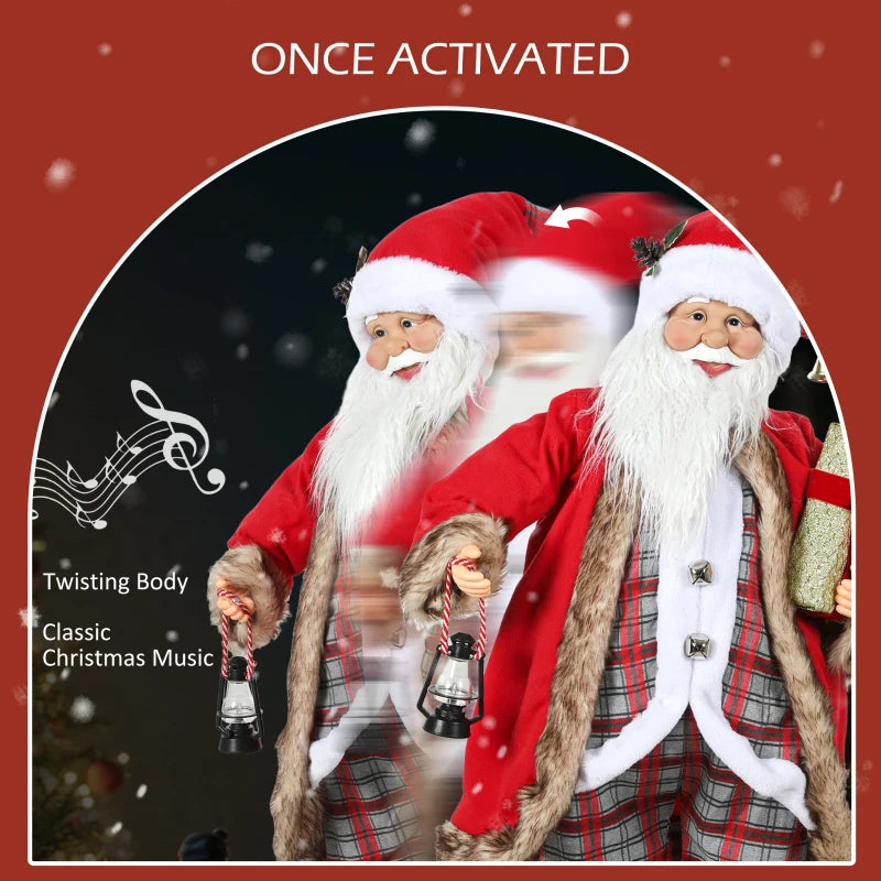 4'6" Animated Santa Claus Figure with Sound - Festive Holiday Decoration in Red - Perfect for Christmas Cheer