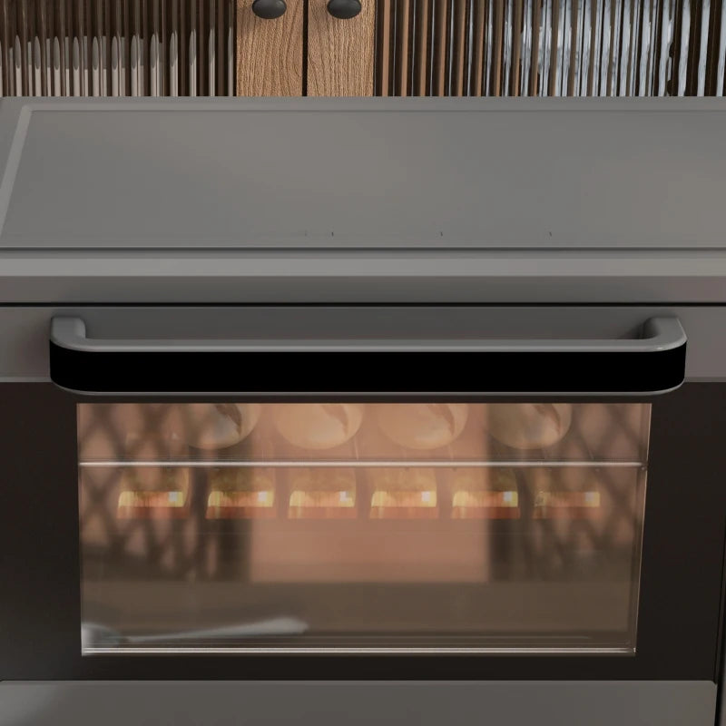 21L Mini Countertop Oven - Adjustable Temperature 100°C-230°C, Compact Grey Design for Efficient Cooking