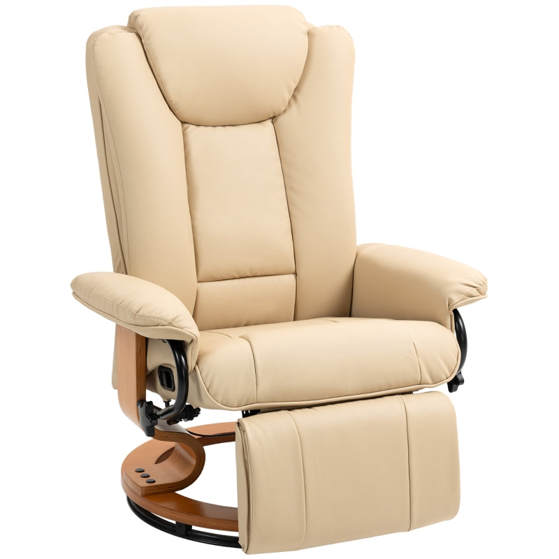 Beige Faux Leather Recliner Chair for Ultimate Comfort and Style in Your Living Room