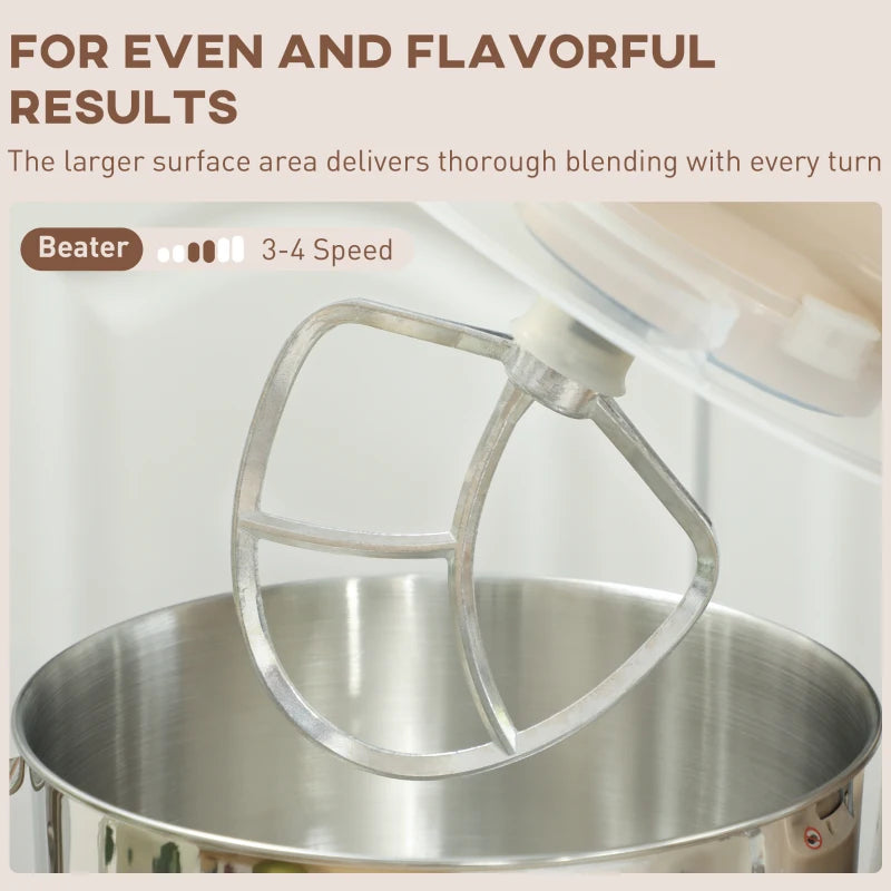 Premium 1300W Beige Kitchen Stand Mixer with Accessories - Perfect for Baking and Cooking Enthusiasts