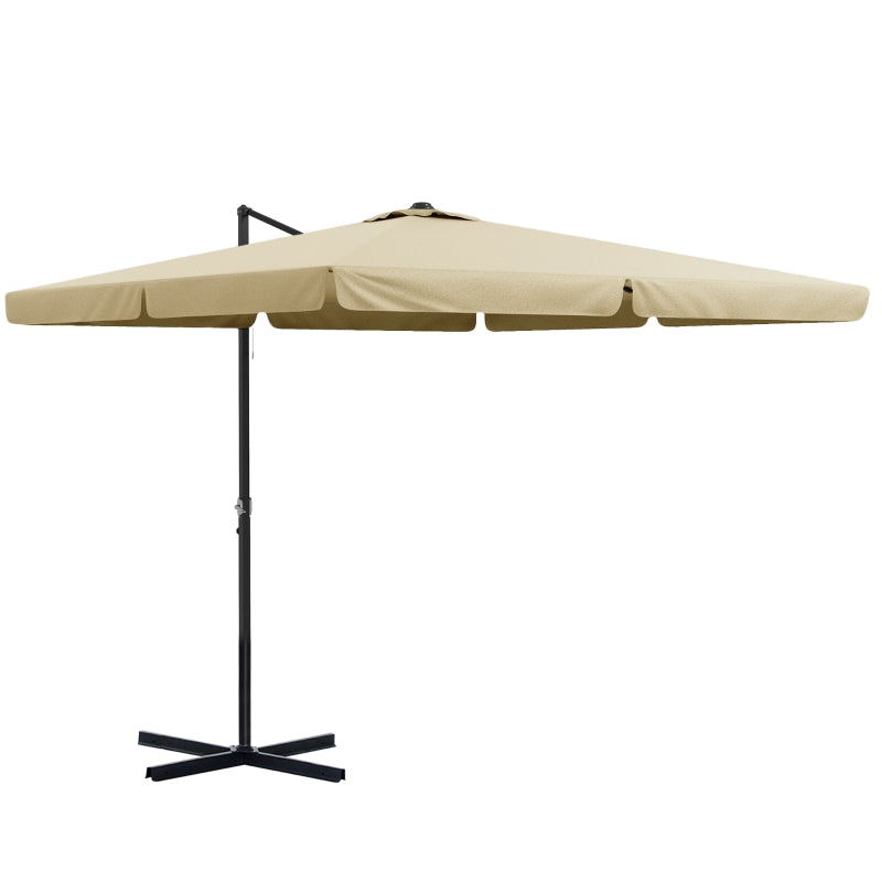 3m Khaki Cantilever Parasol with Adjustable Canopy