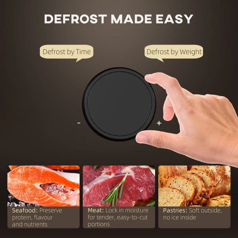 Compact 800W Black Microwave Oven - Digital Solo, 10 Power Levels, 8 Auto Cook Menus, 60 Min Timer, Easy Clean