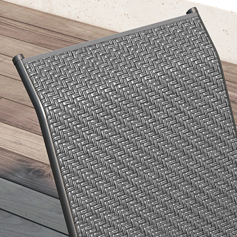 Stylish Four-Piece Grey Rattan Garden Seat Set - Stacking Outdoor Furniture for Patio, Balcony, and Garden
