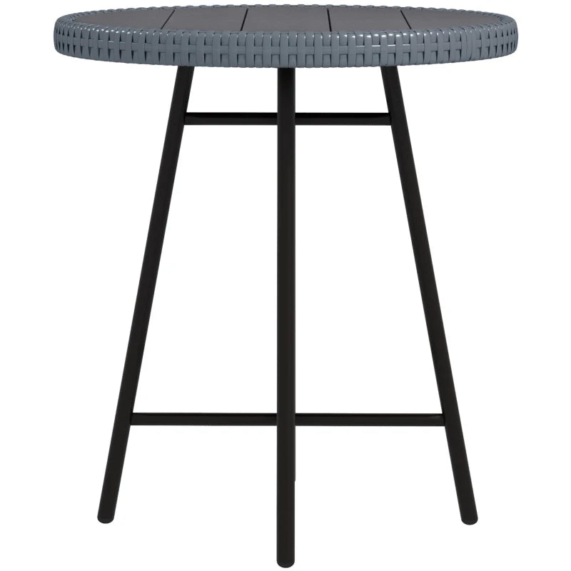 Grey Rattan Outdoor Border Side Table