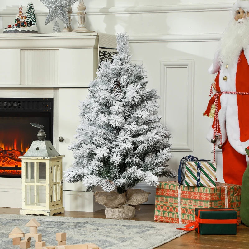 3ft Snowy Tabletop Christmas Tree with LED Lights - Perfect Holiday Decor for Home, Office, or Festive Events