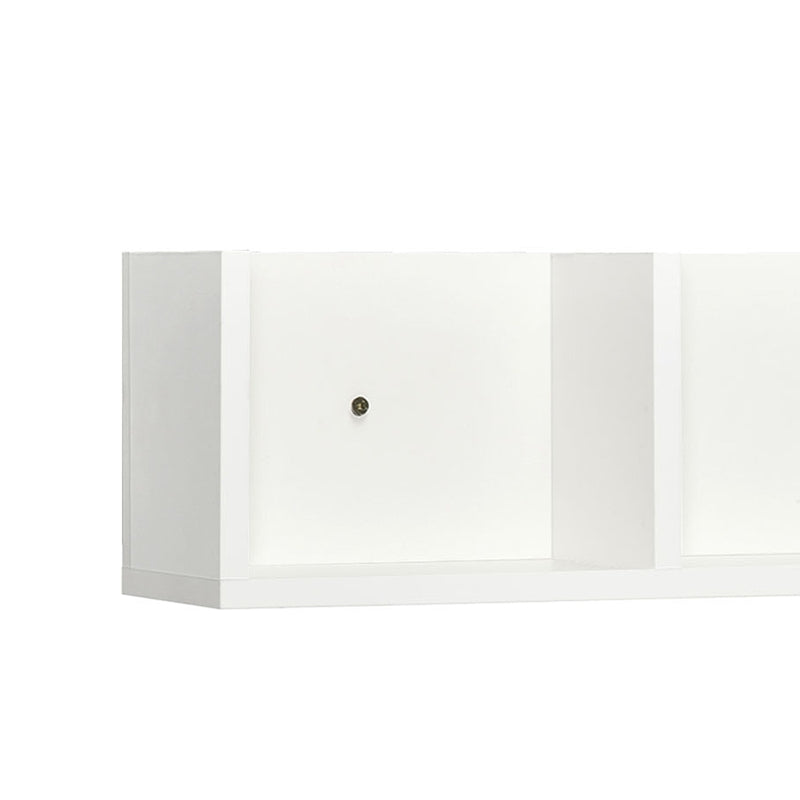 Wall Mount Media Storage Rack - 84 CD / 56 DVD/Blu-ray Organizer, 4 Cubes, Set of 2, White Wooden Shelf Unit