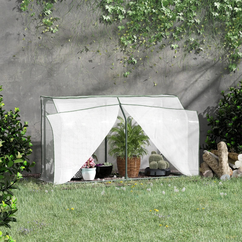 Portable White Mini Greenhouse for Plants - 120 x 45 x 70cm
