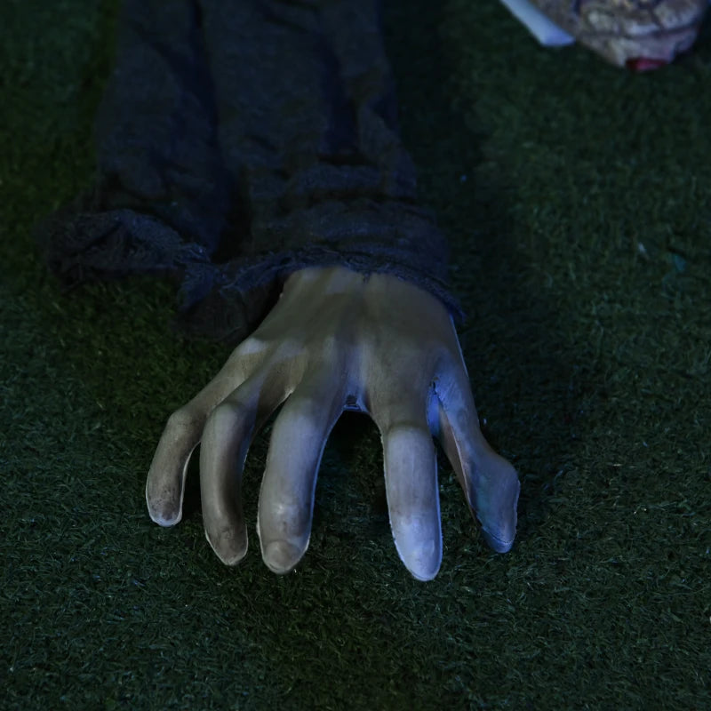 5.2ft Life Size Animated Crawling Zombie Halloween Decoration - Motion Activated, Light Up Eyes, Howling Sound, Posable Arms