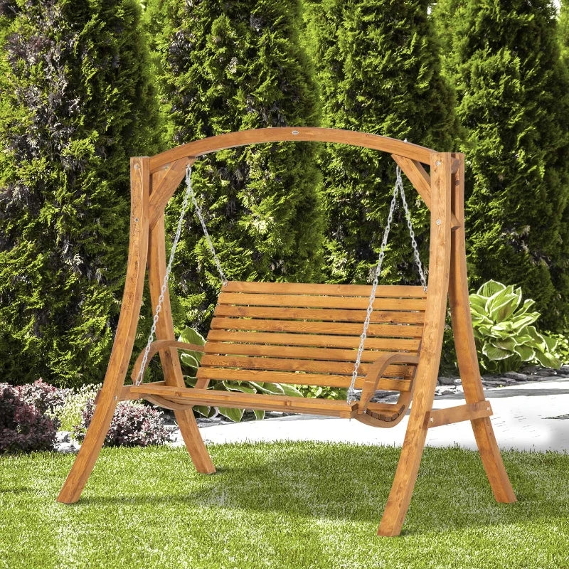 2 Seater Wooden Swing Bench