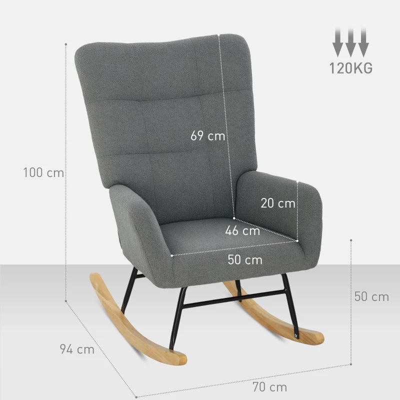 Grey Teddy Fleece Rocking Chair for Ultimate Comfort and Style in Your Living Room