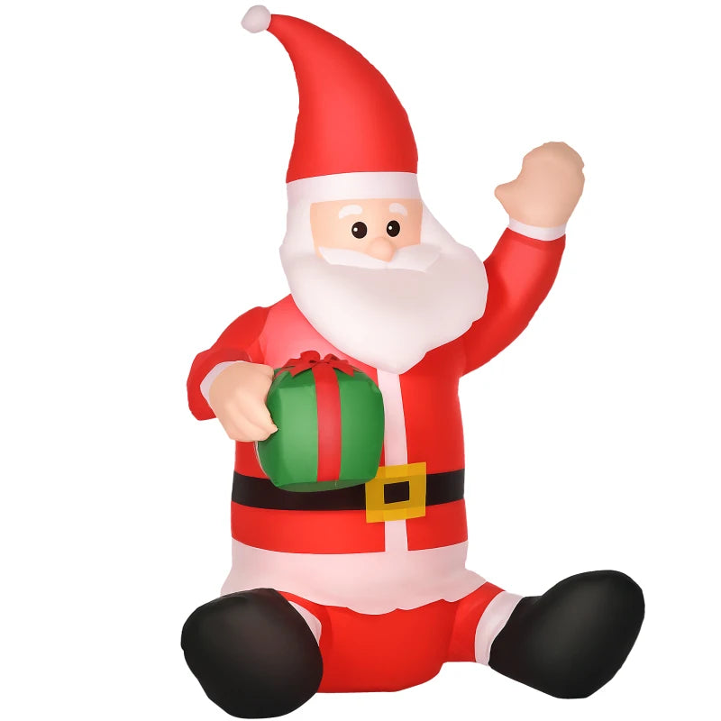 4ft Inflatable Christmas Santa Claus with LED Lights - Holiday Outdoor Yard Decoration & Gift for Festive Cheer