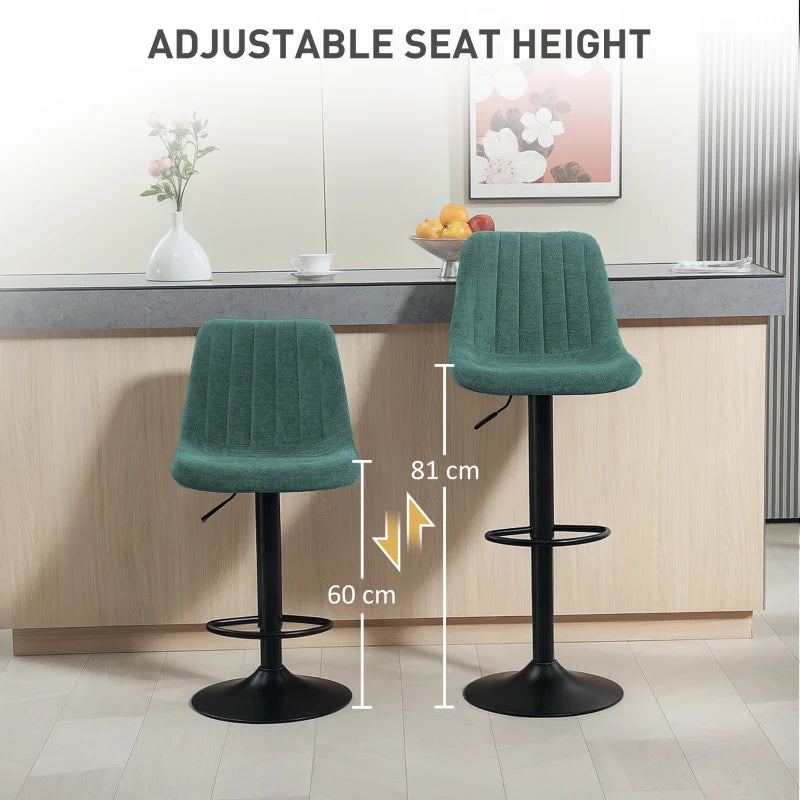 Set of 2 Green Chenille-Feel Tub Bat Stools - Stylish, Comfortable, and Durable Bathroom Seating