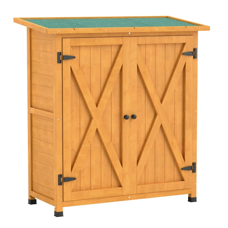 Compact Wooden Storage Shed - 46.5 x 97cm - Yellow