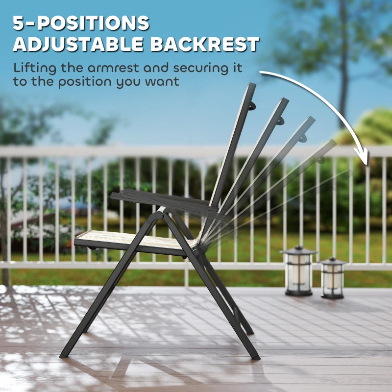 Set of 2 Multicolour Rattan Reclining Garden Chairs - Stylish Outdoor Seating for Relaxation and Comfort