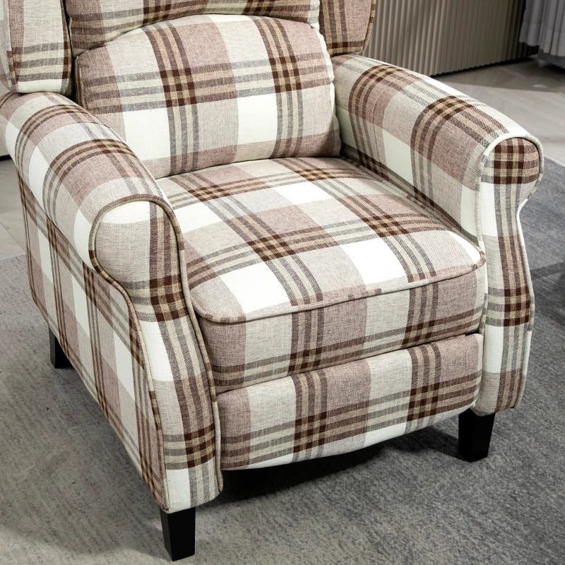 Brown Reclining Armchair with Footrest - 160° Adjustable Comfort for Relaxation