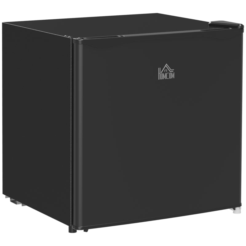 46L Mini Fridge with Ice Box - Compact Table Top Refrigerator, Reversible Door, Adjustable Temp, Perfect for Bedroom & Office - Black