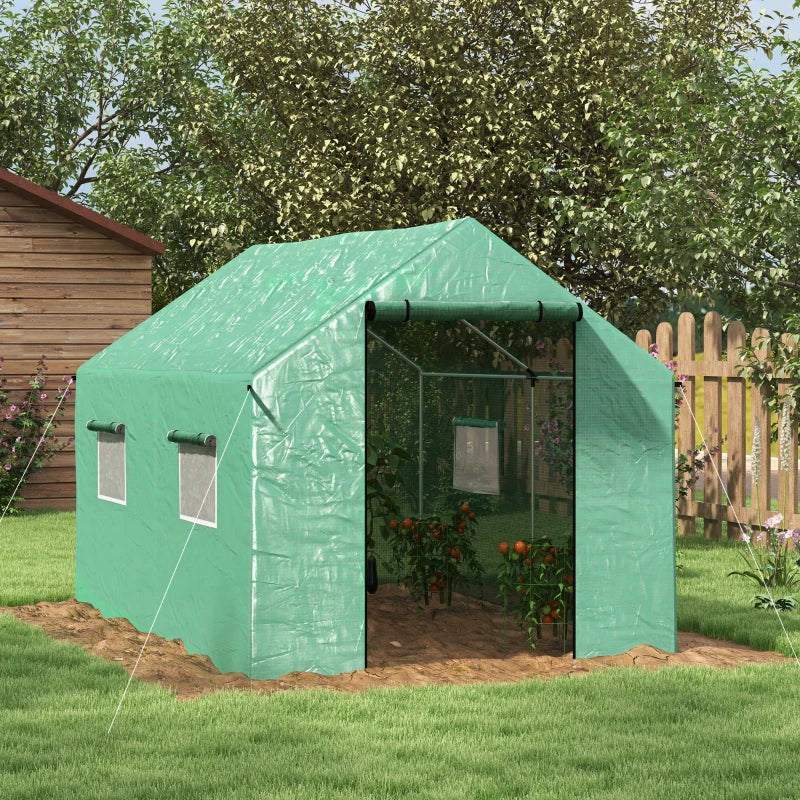 Green Walk-in Polyethylene Greenhouse, 2x3m