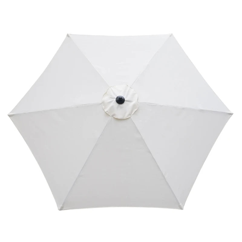 Round Outdoor Market Umbrella, 2.8m Sun Shade Canopy, Off-White