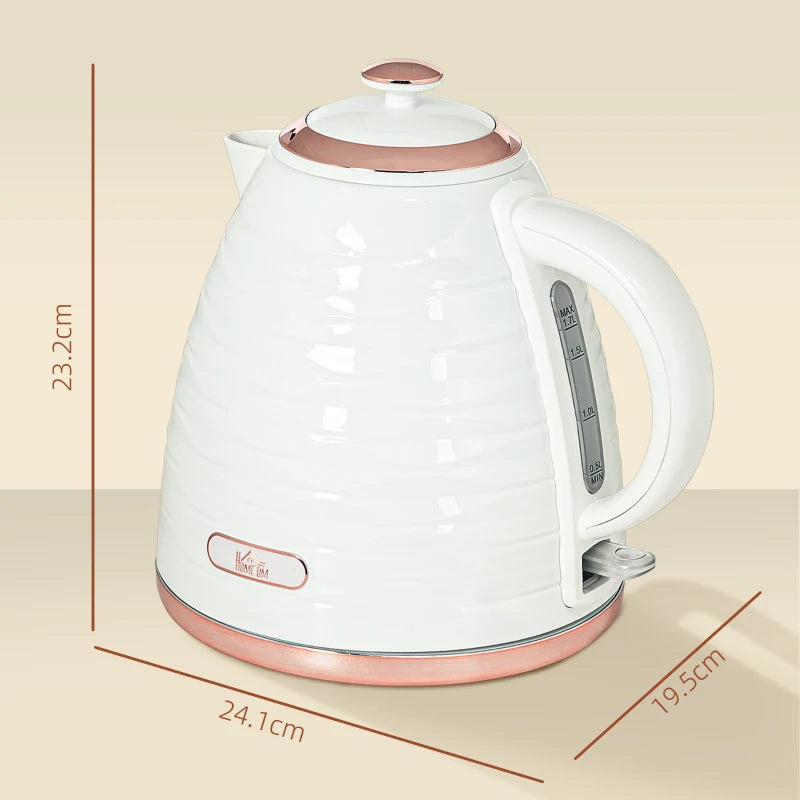 3kW Rapid Boil Honeycomb Kettle in Cream - Stylish Electric Tea Kettle for Fast Boiling and Modern Kitchen Decor