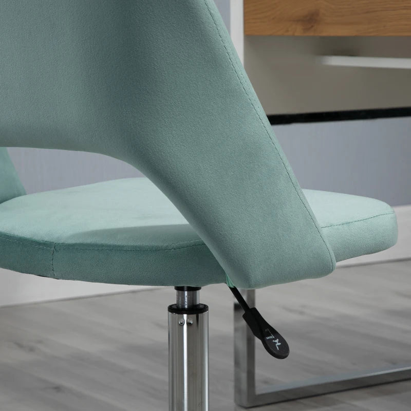 Vinsetto Green Velvet Mid Back Office Chair - Swivel Scallop Shape Computer Desk Chair for Home Study & Bedroom