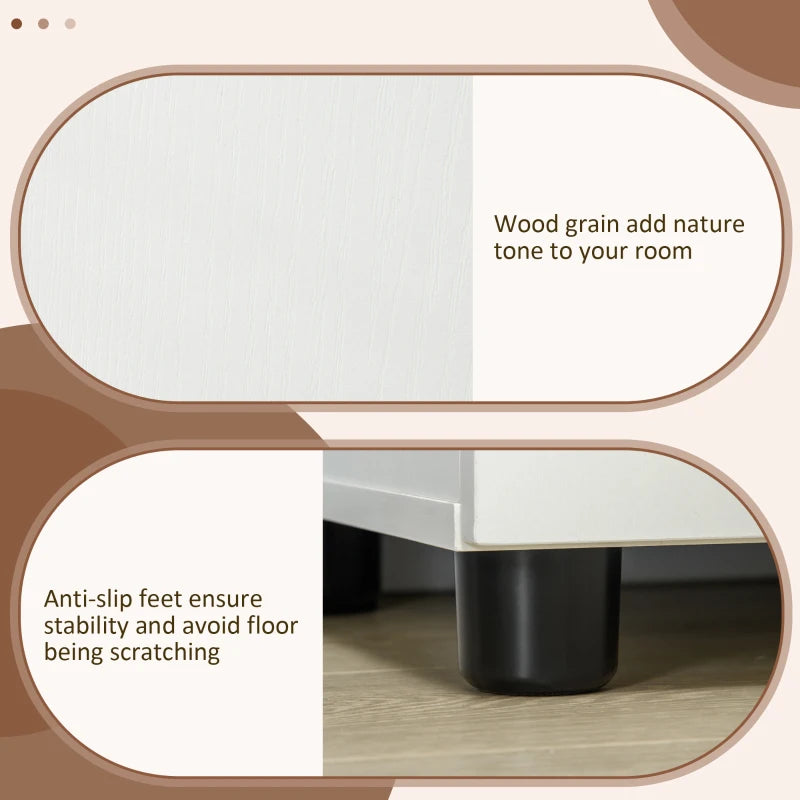 Vinsetto Two-Tier Locking Office Storage Cabinet - Modern White File Organizer for Home & Office Use